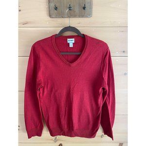 Old Navy Solid V Sweater Red Heather